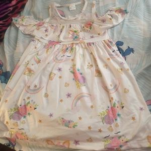 Girls Unicorn Print Dress